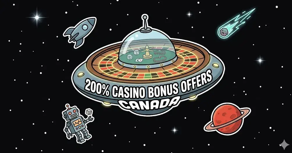 Canada 200% casino bonus offers roulette UFO in space for cosmic games at freeslots99.com