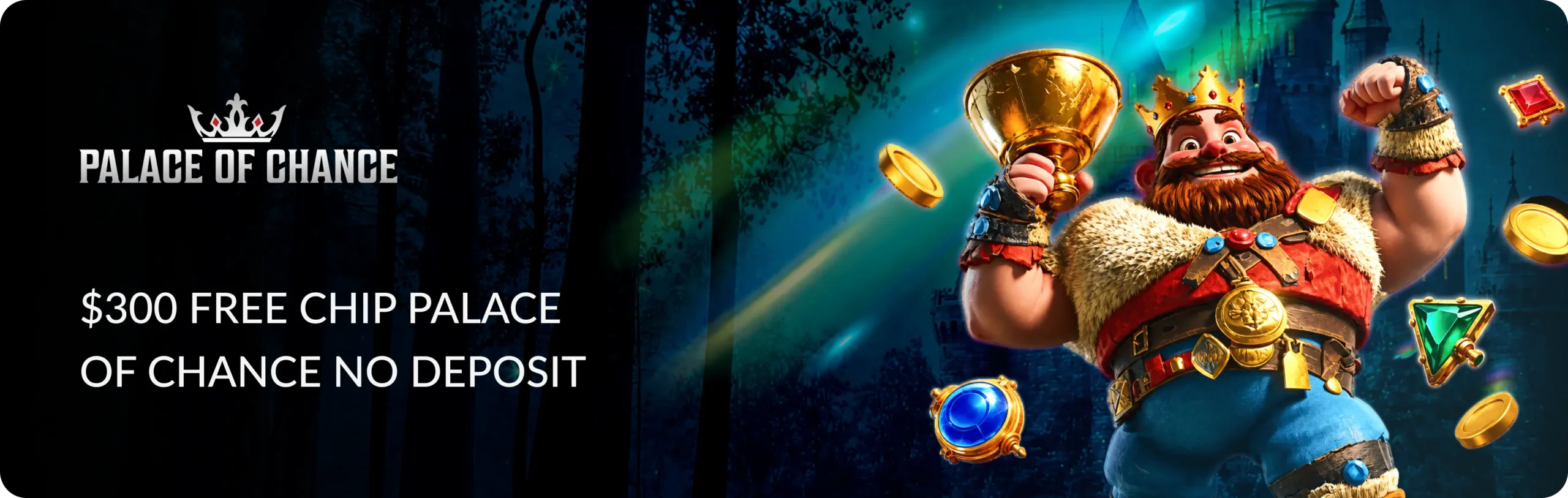 Main banner $300 Free Chip Palace of Chance No Deposit