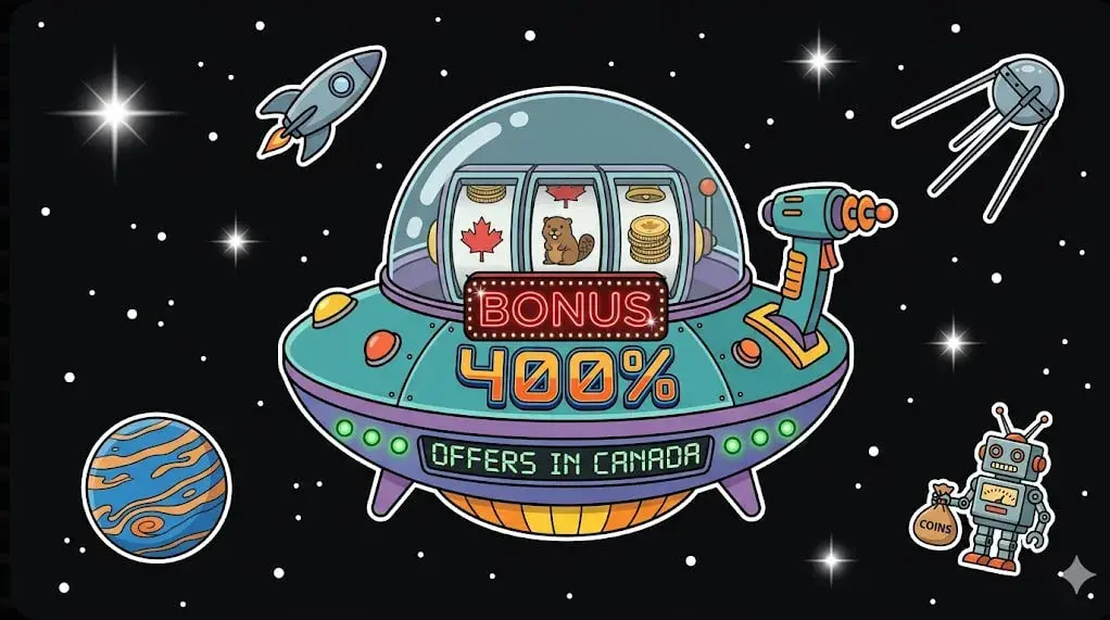 Canada 400% bonus offers slot machine UFO in space for cosmic games at freeslots99.com