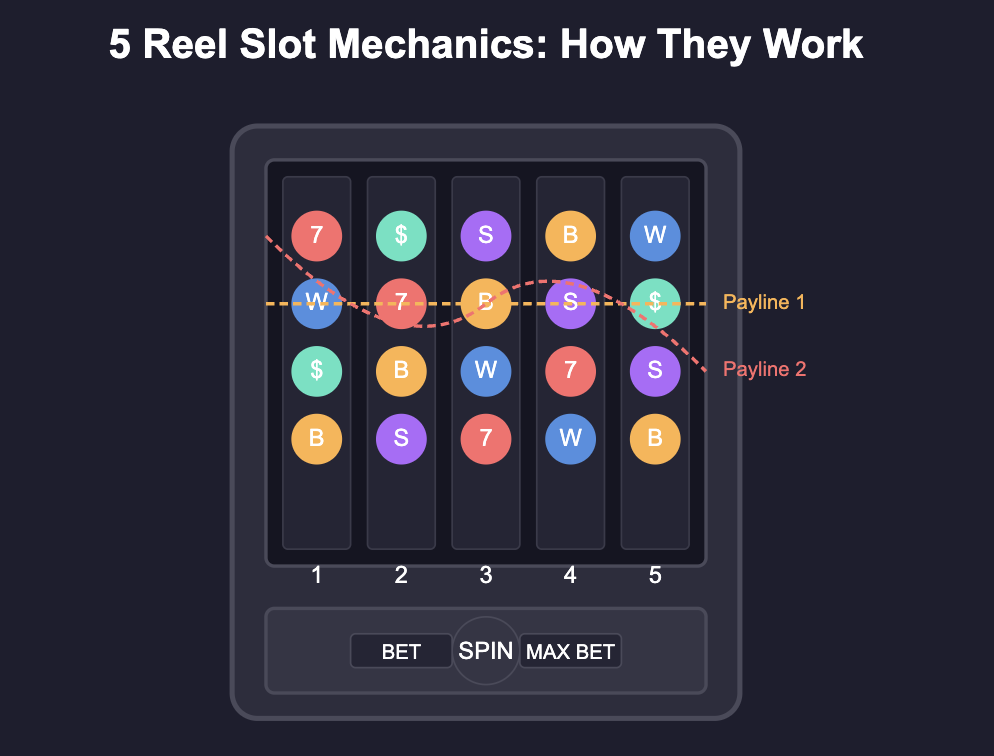 5 Reel Slot Mechanics Infographic
