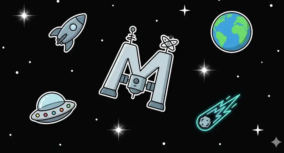 M satellite in space for cosmic games at freeslots99.com