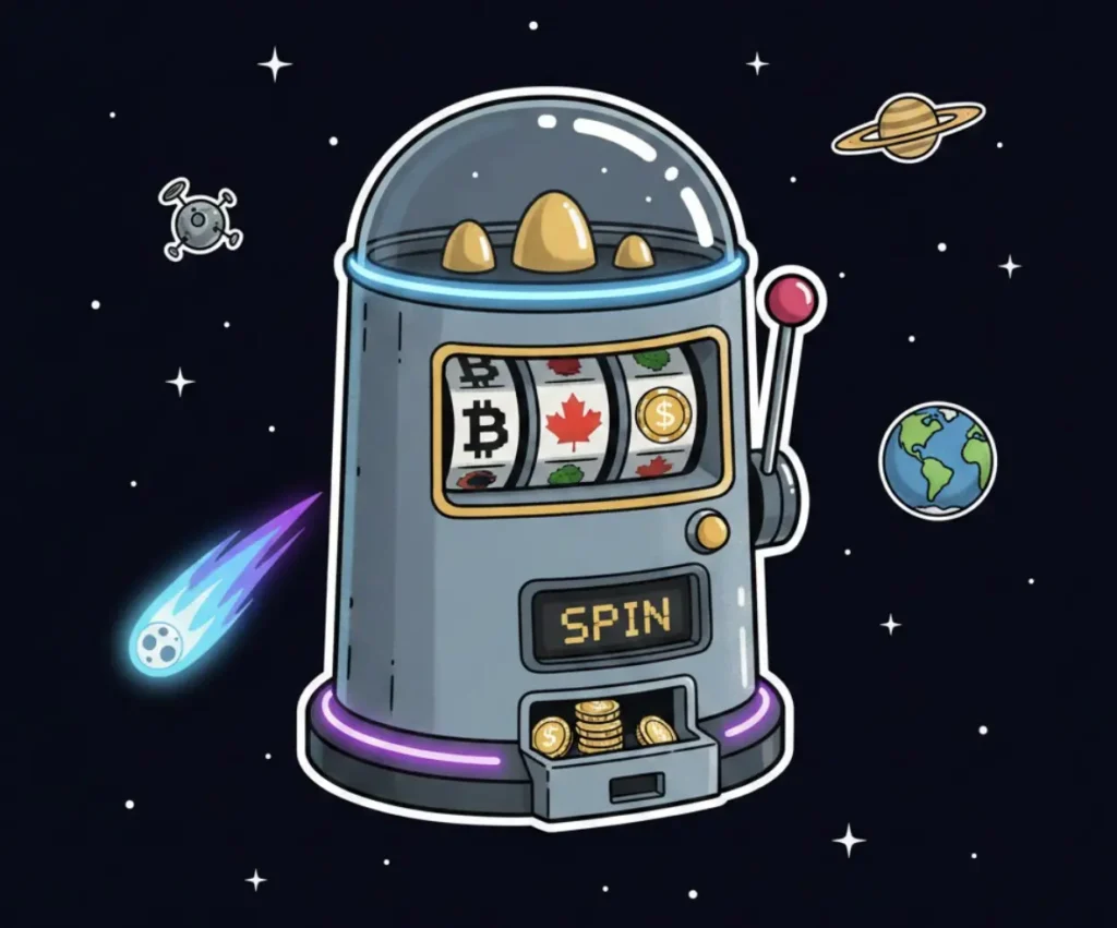 Bitcoin Canada slot machine in space for cosmic games at freeslots99.com