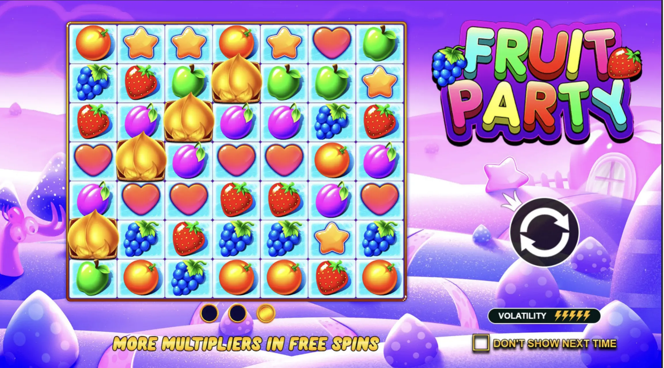 Fruit Party block win with random multiplier