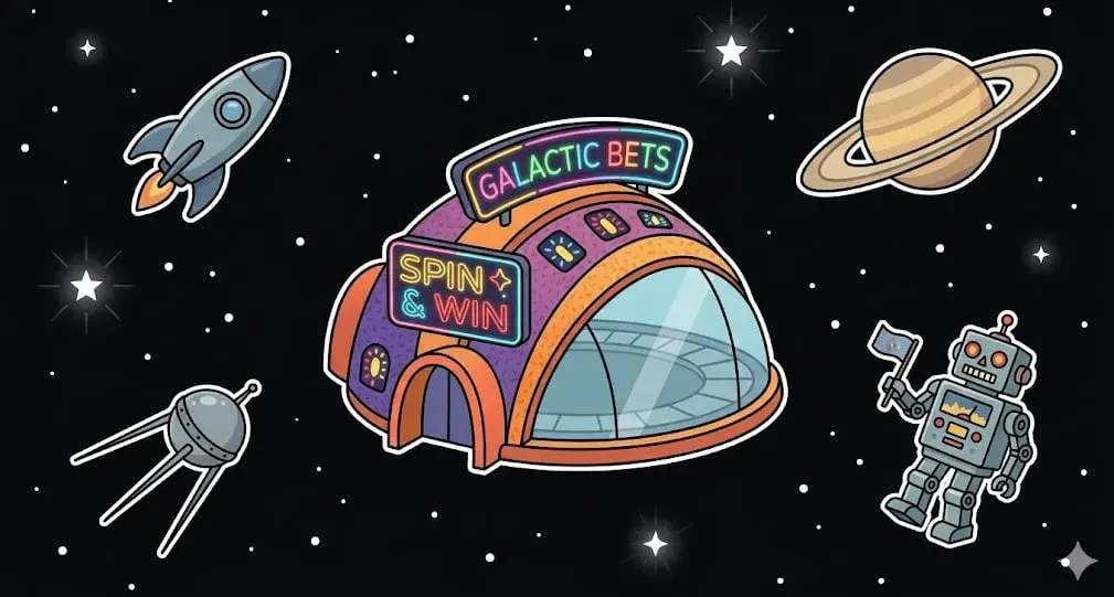 Galactic Bets spin and win space casino dome to promote slot games on freeslots99.com