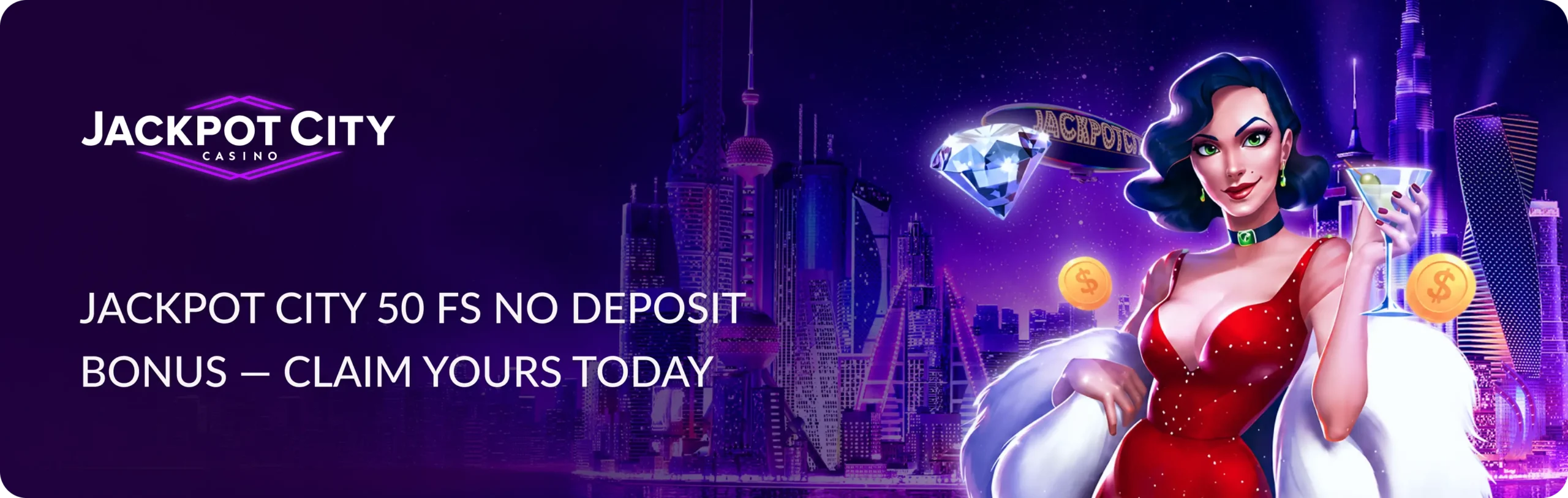 Main banner 50 Free Spins Jackpot City No Deposit Bonus