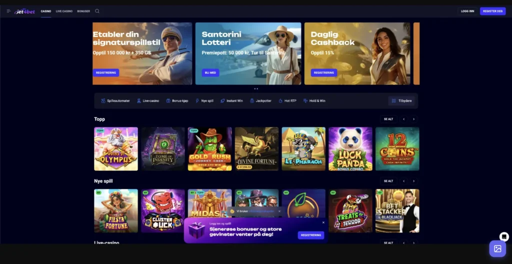 Jet4Bet Casino Screenshot 1