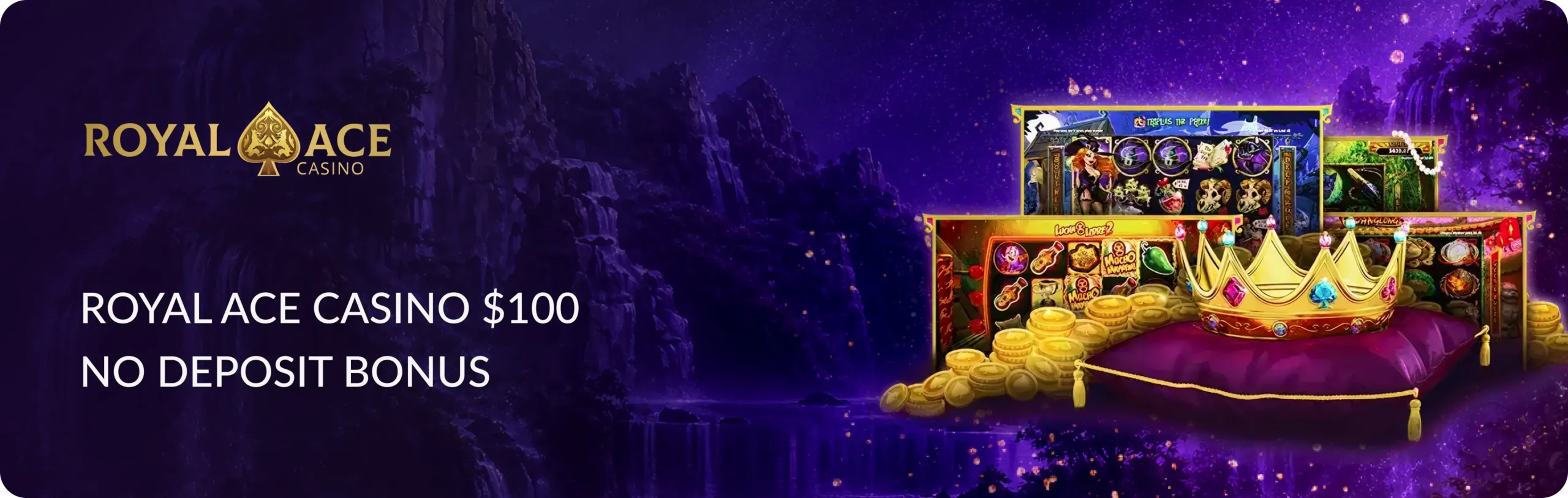Main banner Royal Ace Casino $100 No Deposit Bonus