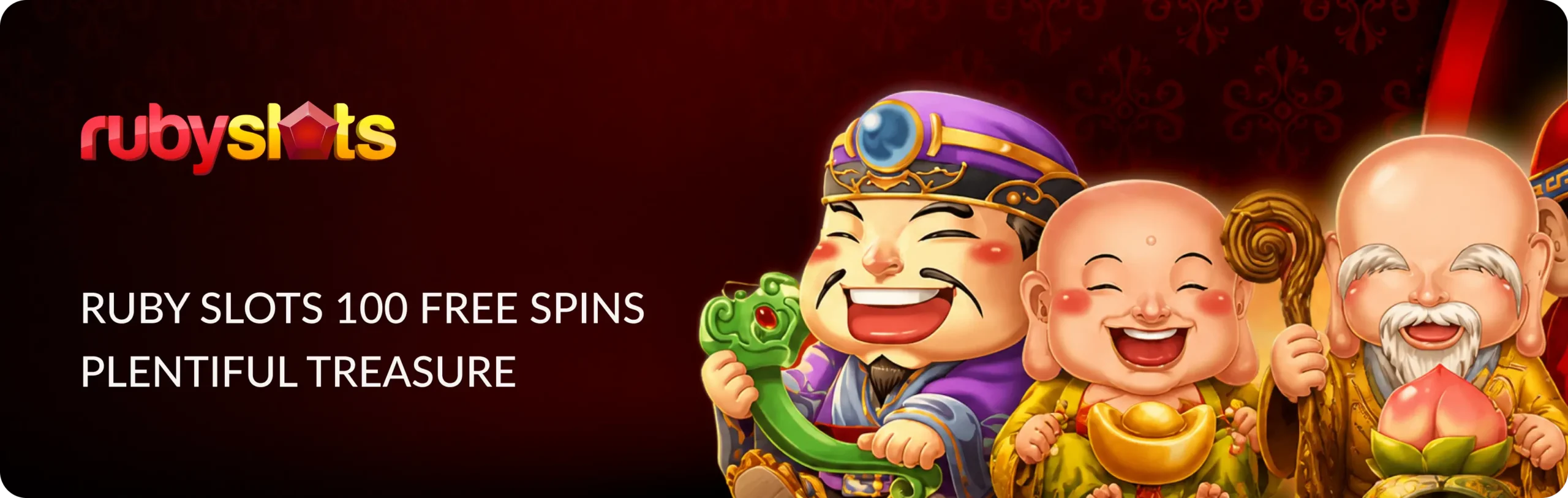 Main banner Ruby Slots 100 Free Spins Plentiful Treasure