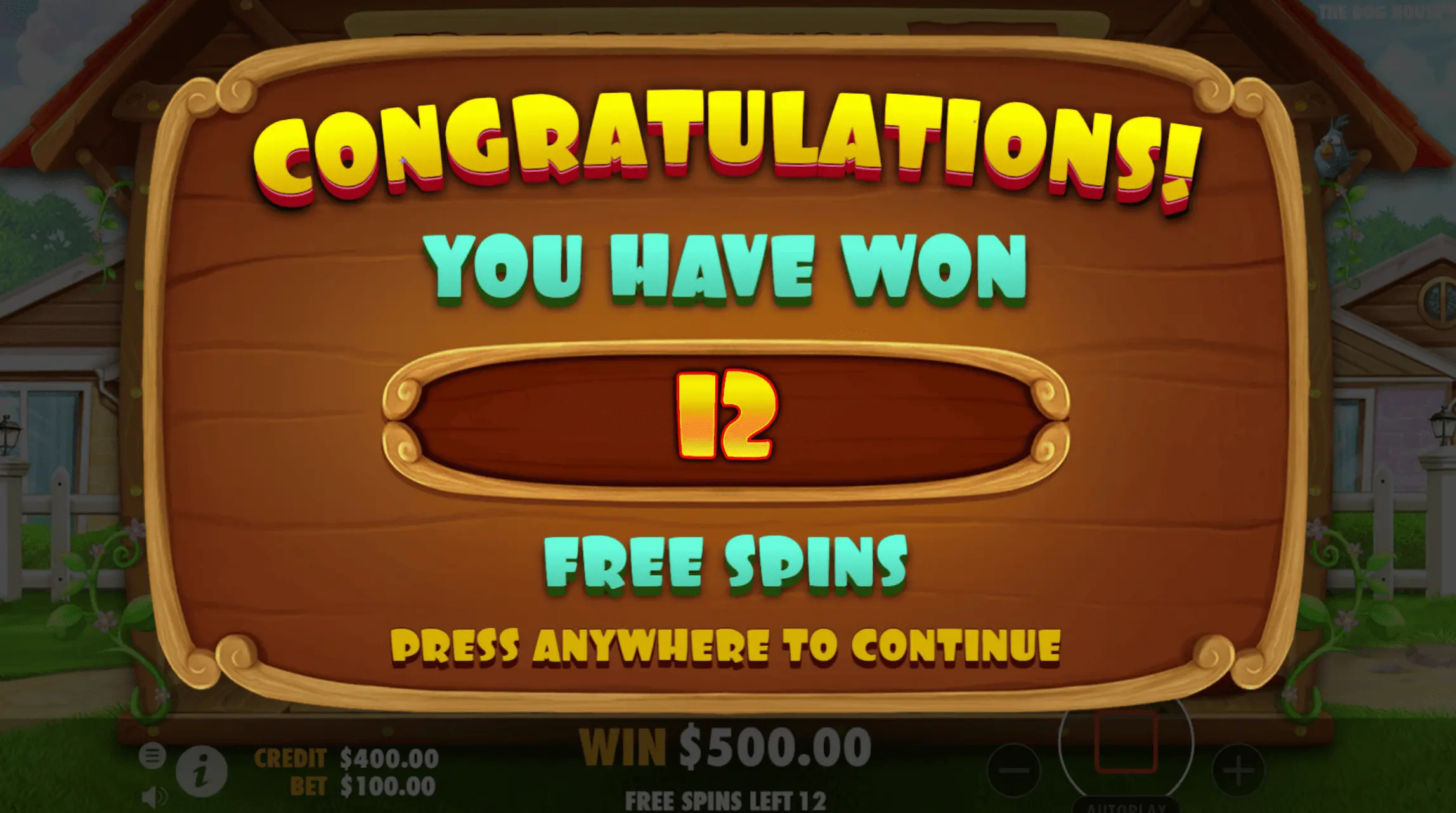 The Dog House slot — feature triggered