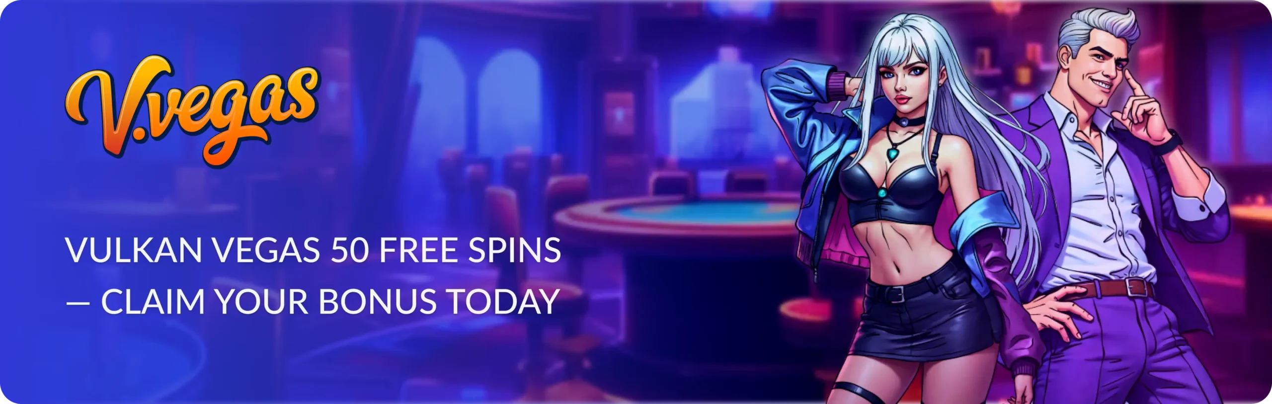 Main banner Vulkan Vegas 50 Free Spins No Deposit
