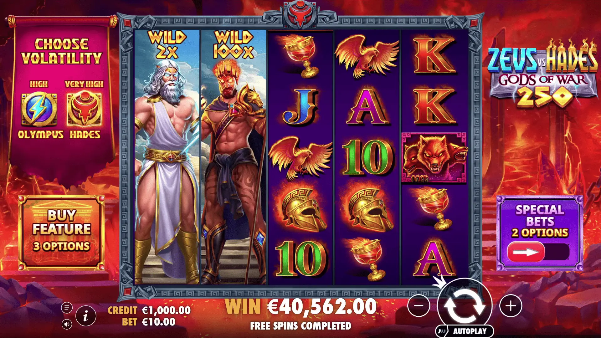 Hades mode gameplay with expanding multiplier wild