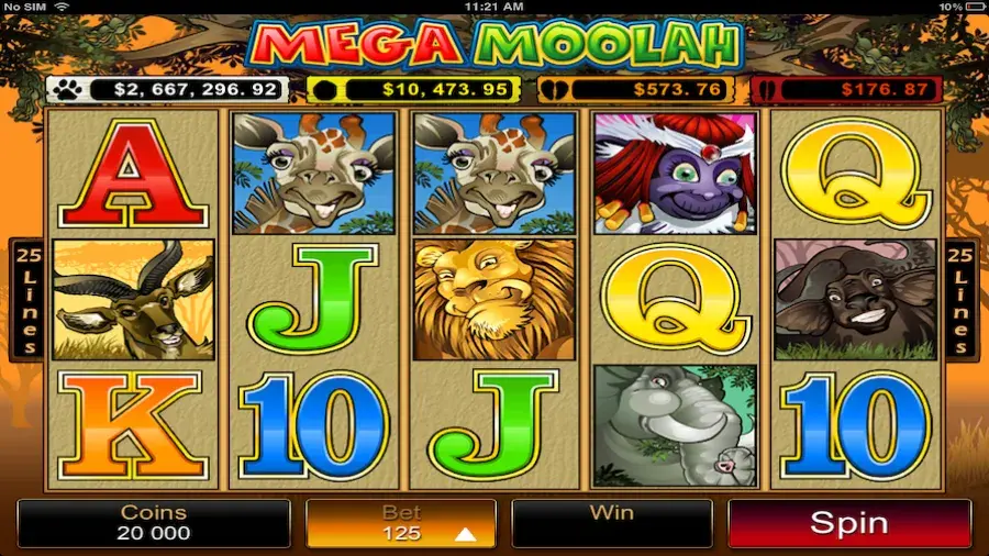 Mega Moolah slot screenshot 3