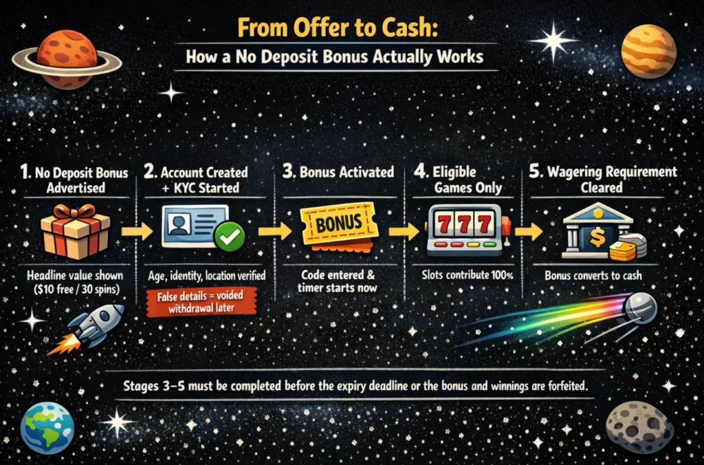 How a no deposit casino bonus works step by step