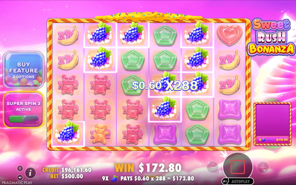 Sweet Rush Bonanza animations and symbols
