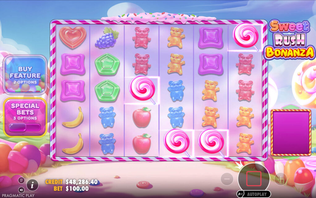 Sweet Rush Bonanza gameplay screen