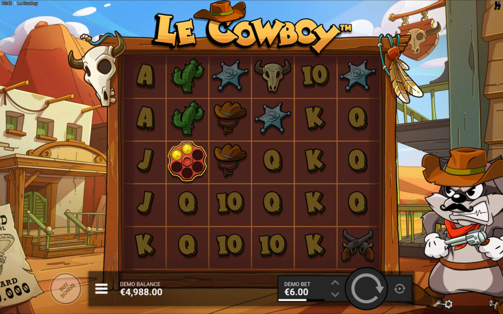 Le Cowboy slot special features screen