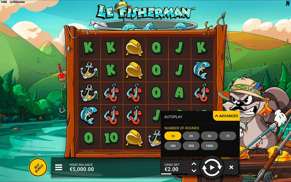 Le Fisherman slot 6x5 grid layout with cluster pays