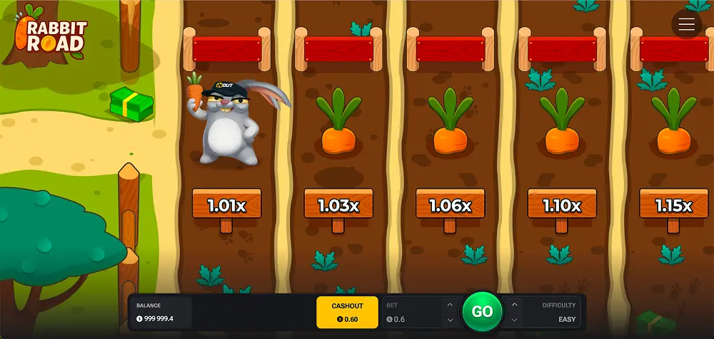 Rabbit Road demo gameplay screen