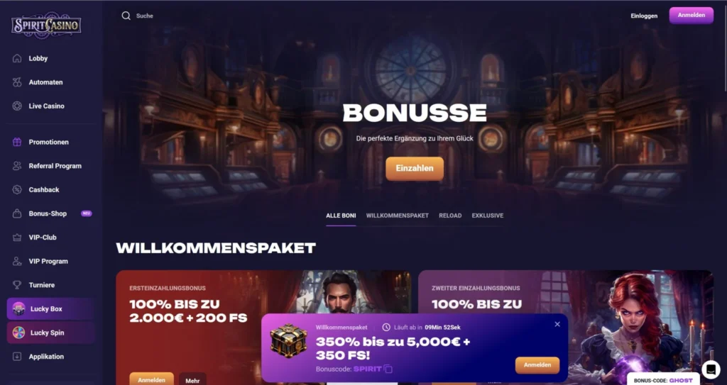 Spirit Casino Screenshot 1