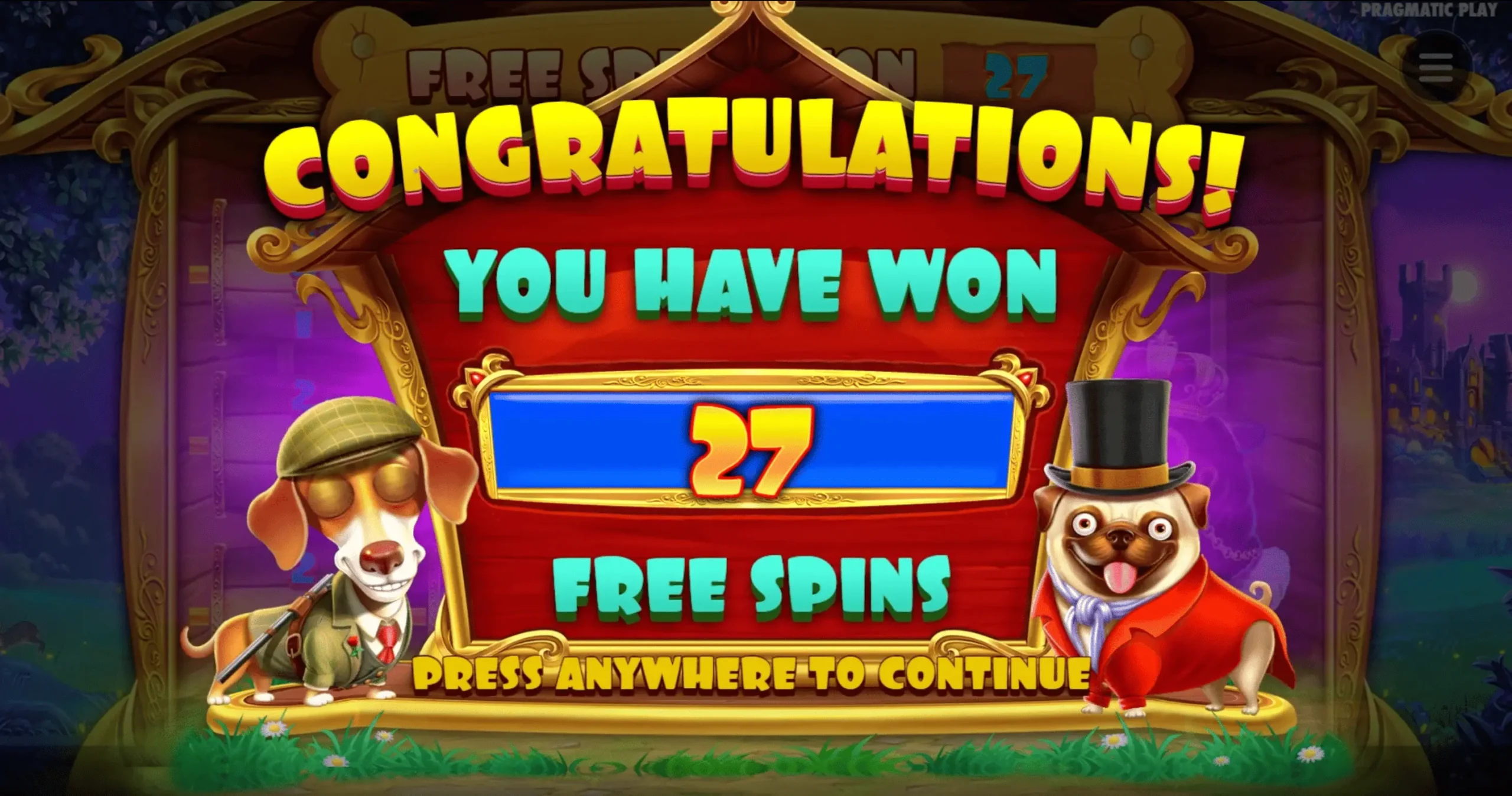 The Dog House Royal Hunt — free spins round with sticky multiplier wilds