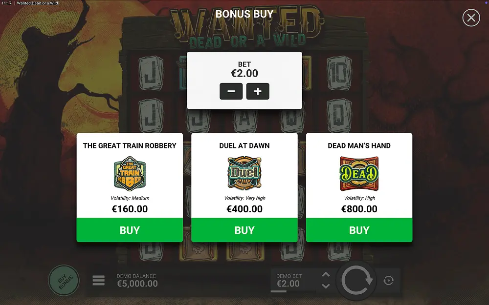 Wanted Dead or a Wild bonus features overview