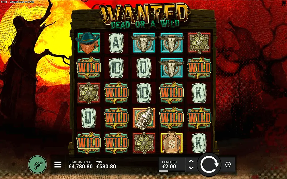 Wanted Dead or a Wild VS symbol in play