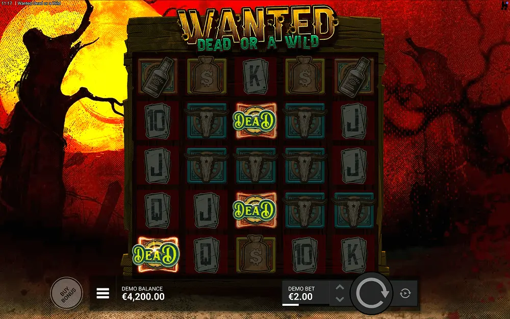 Wanted Dead or a Wild scatter symbols