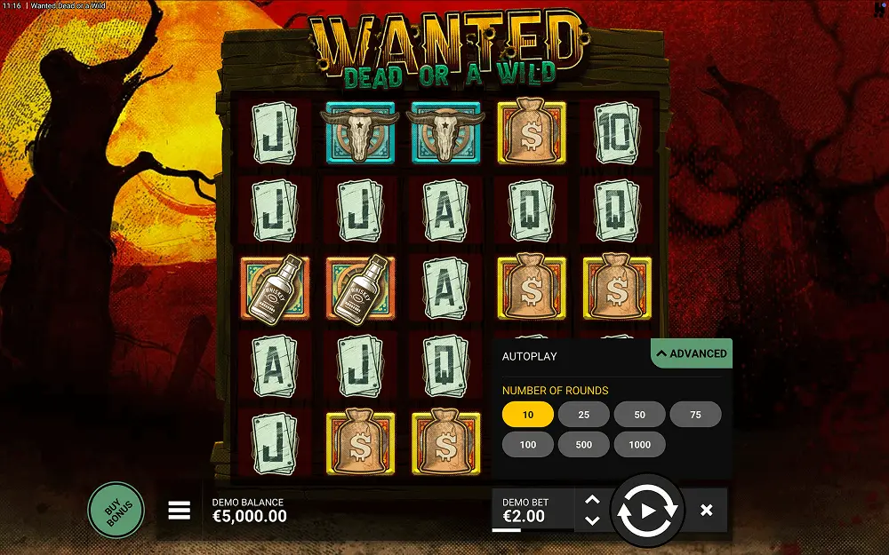 Wanted Dead or a Wild settings and interface